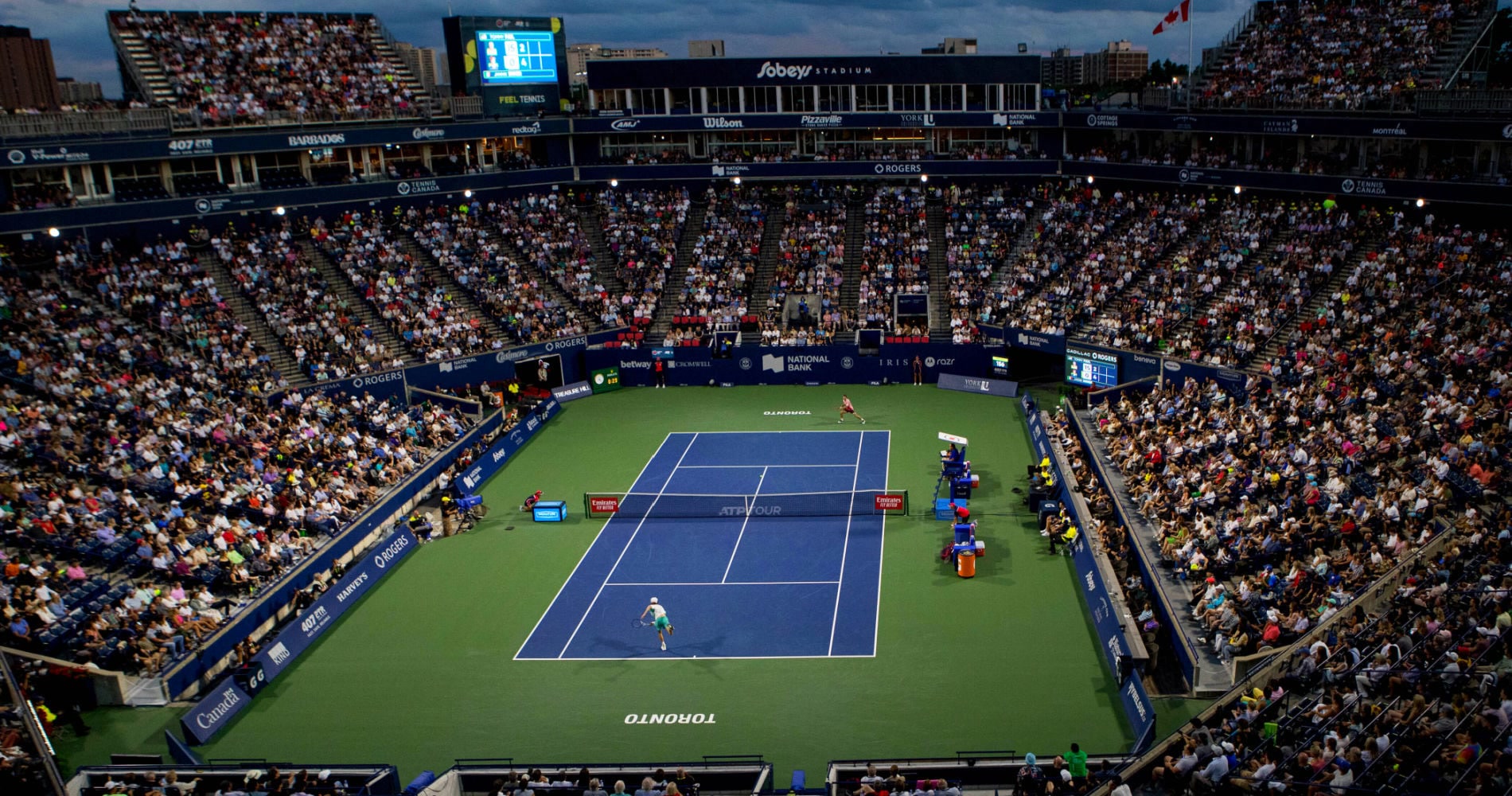 Barbados signage at the National Bank Open in Toronto
