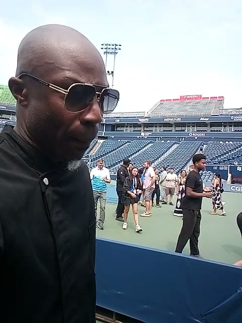 Chef Whittaker courtside at Sobeys Stadium during the National Bank Open