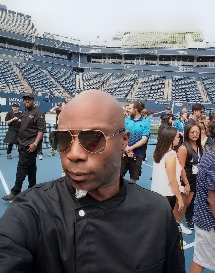 Chef Whittaker presenting Caribbean cuisine at Toronto's National Bank Open